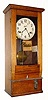 C.1935, Simplex Time Recorder Co. Gardiner, Mass, oak cased 8- day time punch clock, Model T-10. 