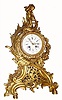 C.1875 French, gilt bronze mantel clock, 8-day time/strike, surmounted by cupid. 