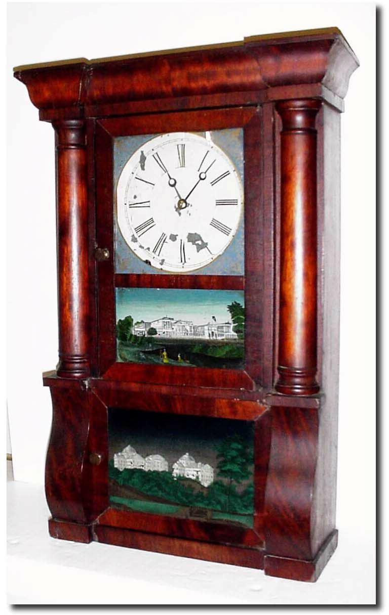 C.1855, Mixed lot: A mini column and cornice case by E.O. Goodwin, Bristol, with a later 8-day Connecticut spring movement. — Antique Clocks Price Guide