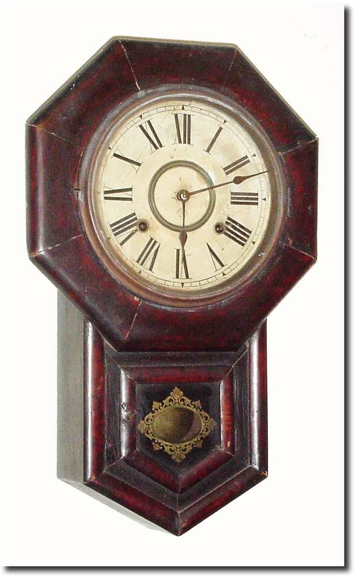 C.1901, Ansonia Clock Co., Eight Inch Octagon Drop, R.C.. — Antique Clocks Price Guide