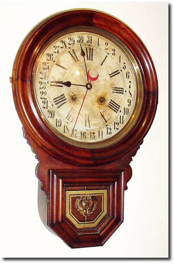 C.1890. E. Ingraham and Co, "Dew Drop' Calendar clock, time and strike (8-day). — Antique Clocks Price Guide