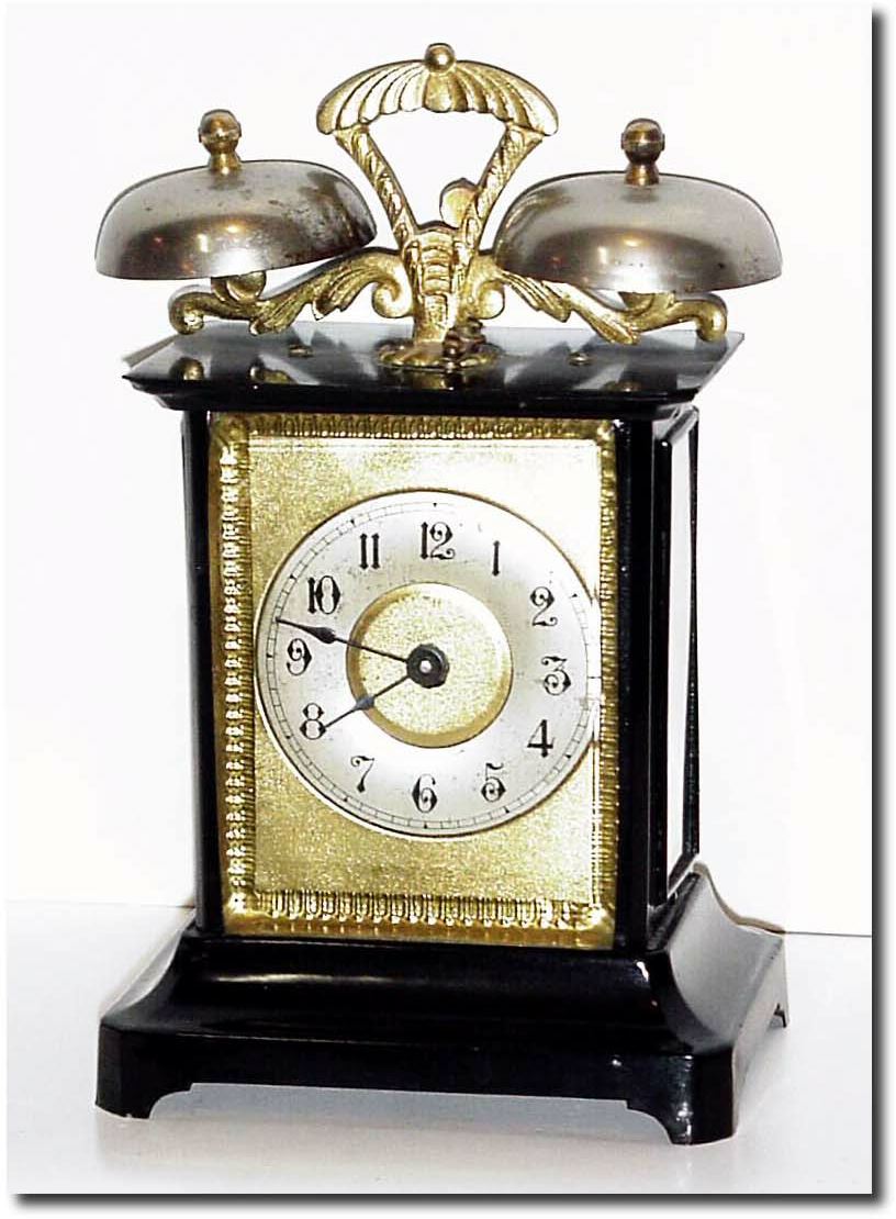 C.1915, German, Hamburg American, Outside Bell carriage alarm clock. — Antique Clocks Price Guide