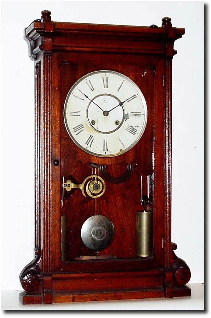 C.1885, Seth Thomas "Lincoln, V.P.', 2-weight, time and strike, as-found. — Antique Clocks Price Guide