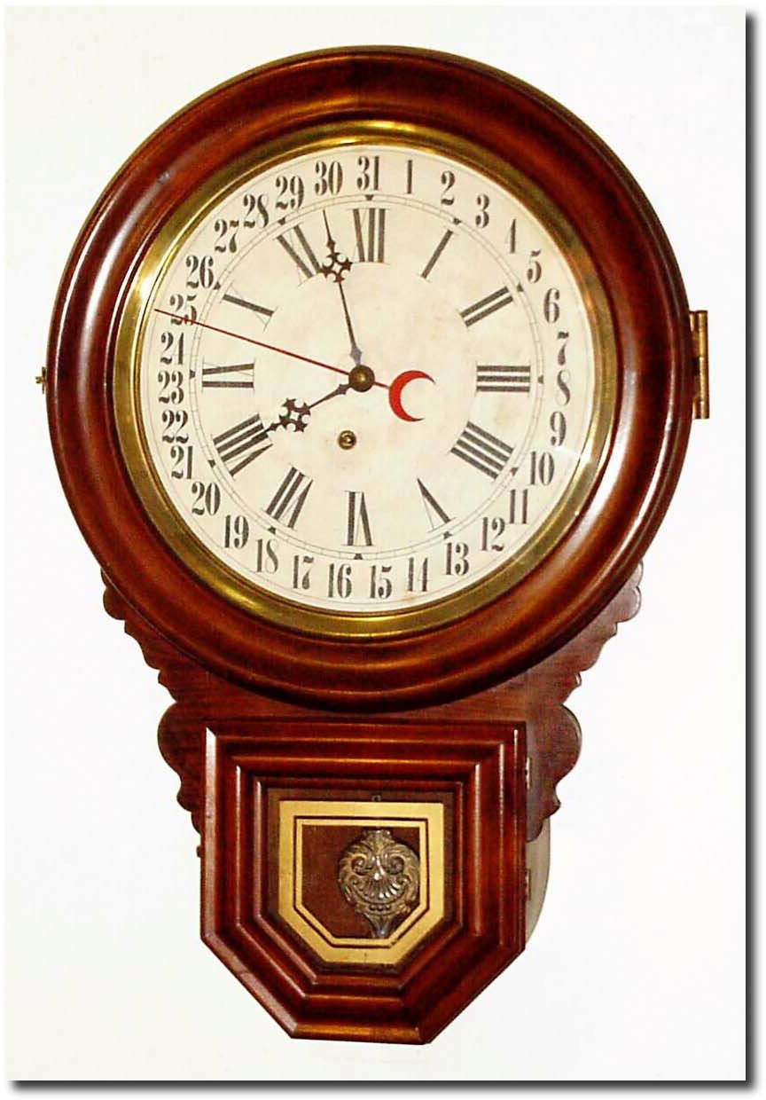 C.1890, Ingraham "Dew Drop', time and calendar in restored condition. — Antique Clocks Price Guide