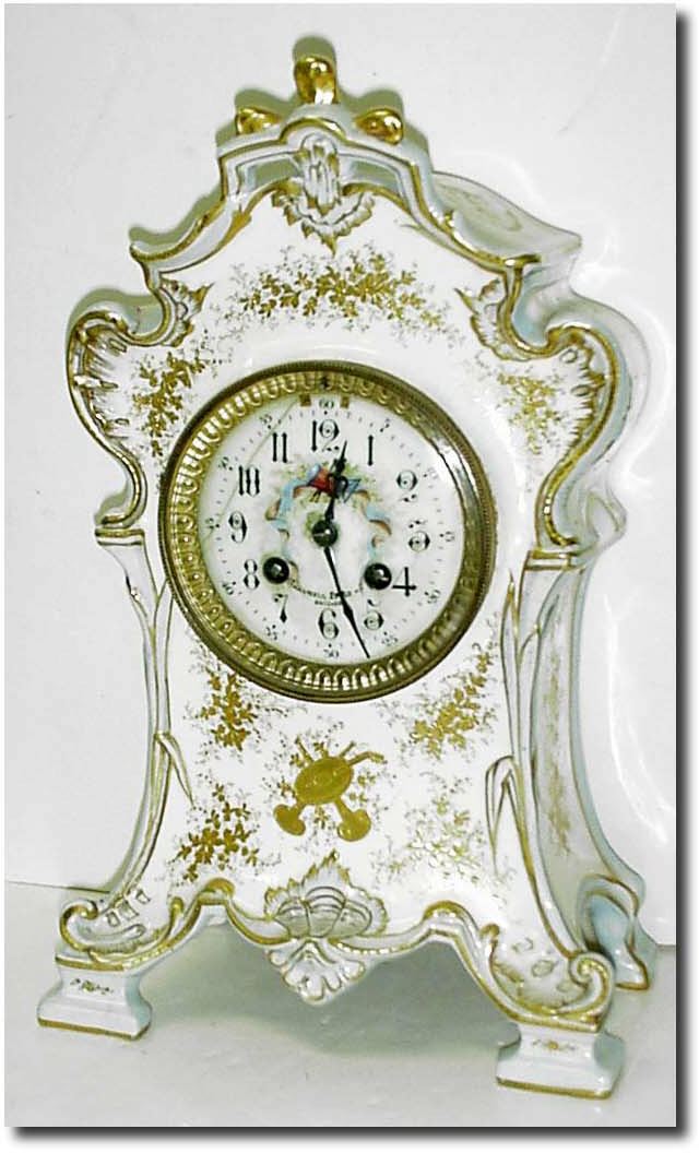 C.1900, French, Porcelain China Clock for Marshall Field, Chicago (on dial). — Antique Clocks Price Guide
