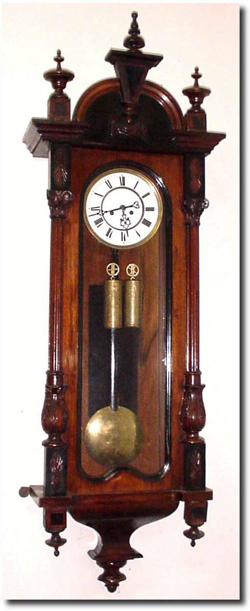 C.1890, Austrian, 2-Weight, Vienna Regulator, in relatively dirty condition. — Antique Clocks Price Guide