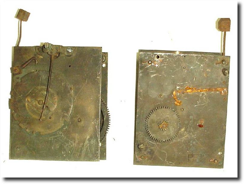 C.1790, English, a lot of two 30 hour pull wind movements, as-found. — Antique Clocks Price Guide