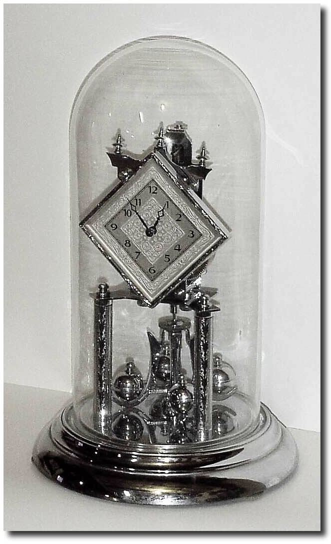 C.1953, German, Wurthner-Western, 400-Day clock, chrome, from storage. — Antique Clocks Price Guide