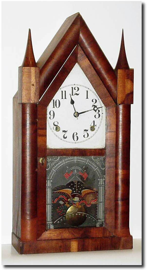C.1850, Terry and Andrews, Bristol, Conn, full size 8-day steeple, with restorations. — Antique Clocks Price Guide