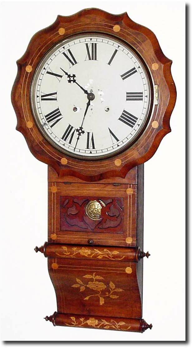 C.1880, Anglo-American Wall Clock with Ingraham movement bearing 1879 patent info. — Antique Clocks Price Guide