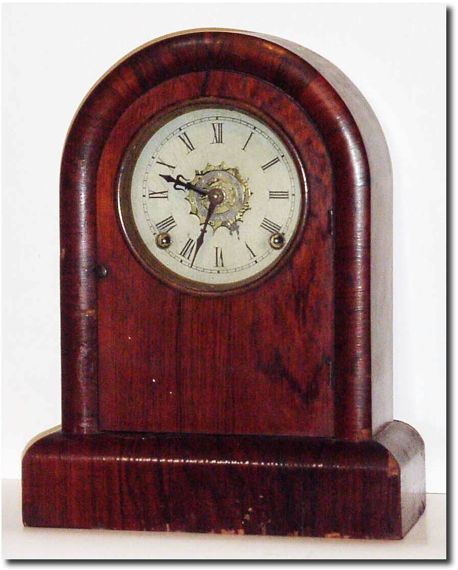 C.1870, Wm.L. Gilbert, 8-Day Round Gothic shelf clock in fair to good condition. — Antique Clocks Price Guide