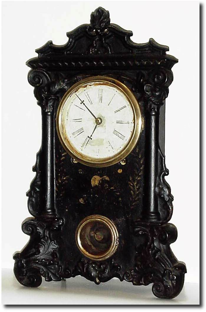 C.1855, Unmarked American 8-Day Iron front, as-found. — Antique Clocks Price Guide