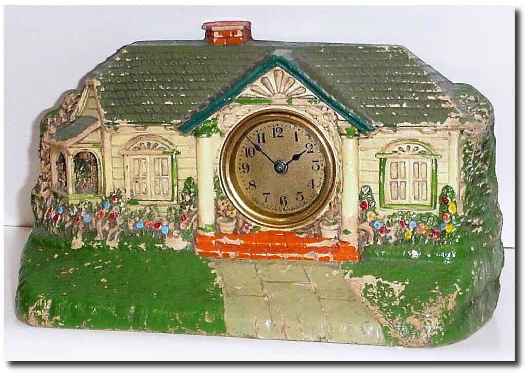 C.1948, DeLuxe Clock Mfg, New York, "' novelty mantel clock, as-found. — Antique Clocks Price Guide