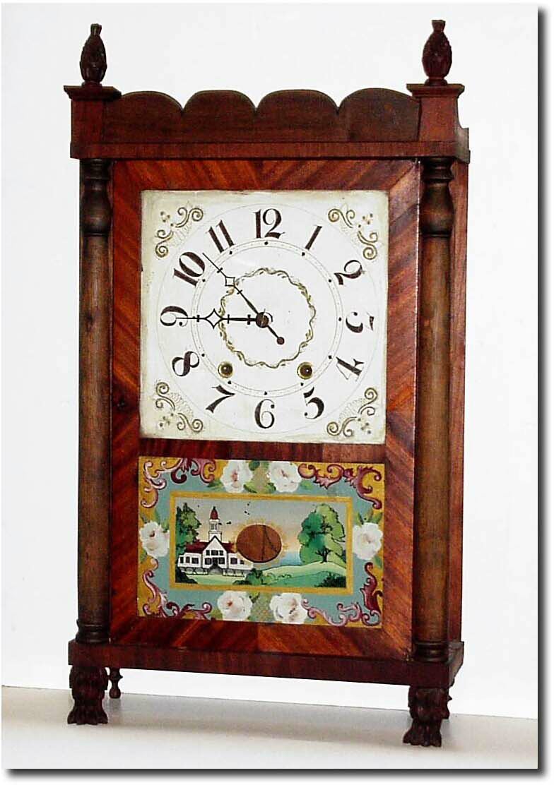 C.1835, Mixed lot of unknown origin. This is a short, transitional column and splat case that has been tortured and left for dead. — Antique Clocks Price Guide