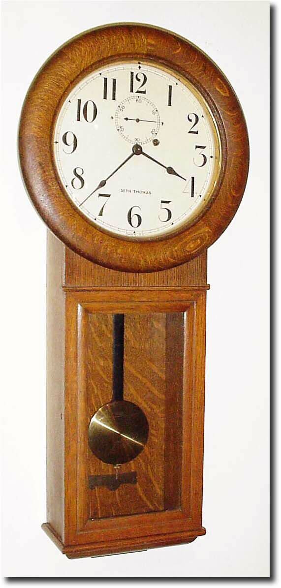 C.1920, Seth Thomas, "Regulator No. 2' in oak, and in very good original condition. — Antique Clocks Price Guide