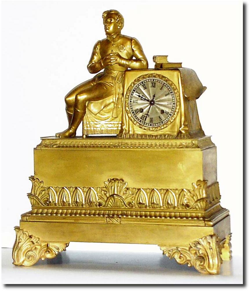 C.1840, French, "Napolean's Son" Figural clock in good-as-found condition. — Antique Clocks Price Guide