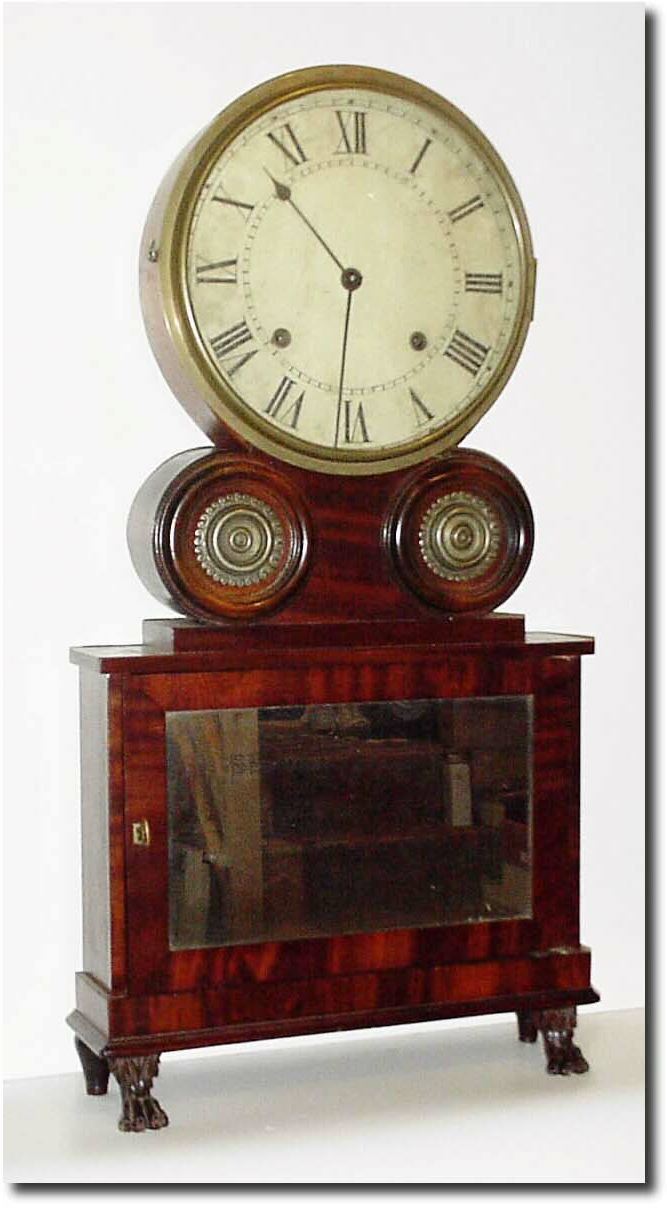 C.1829, Joseph Ives, Brooklyn, Long Island, New York, rare wagon spring shelf clock in very good condition with tasteful restorations. — Antique Clocks Price Guide