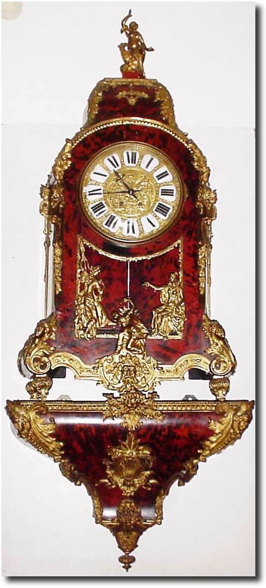 C.1875, French, in the style of 1690 (Andre Chas. Boulle), a very large bracket clock, with bracket, in mostly original condition. — Antique Clocks Price Guide