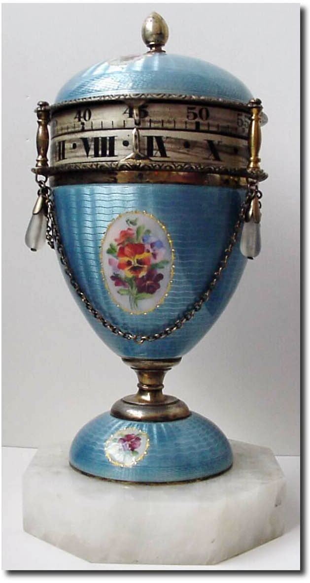 C.1870, Austrian, Annular Dial clock, enamel over silver, with hand painted floral displays. — Antique Clocks Price Guide