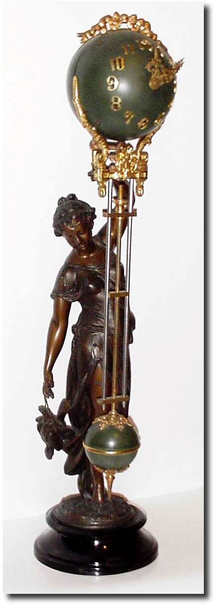 C.1890, Ansonia "Huntress' Swing Clock in excellent original condition. — Antique Clocks Price Guide