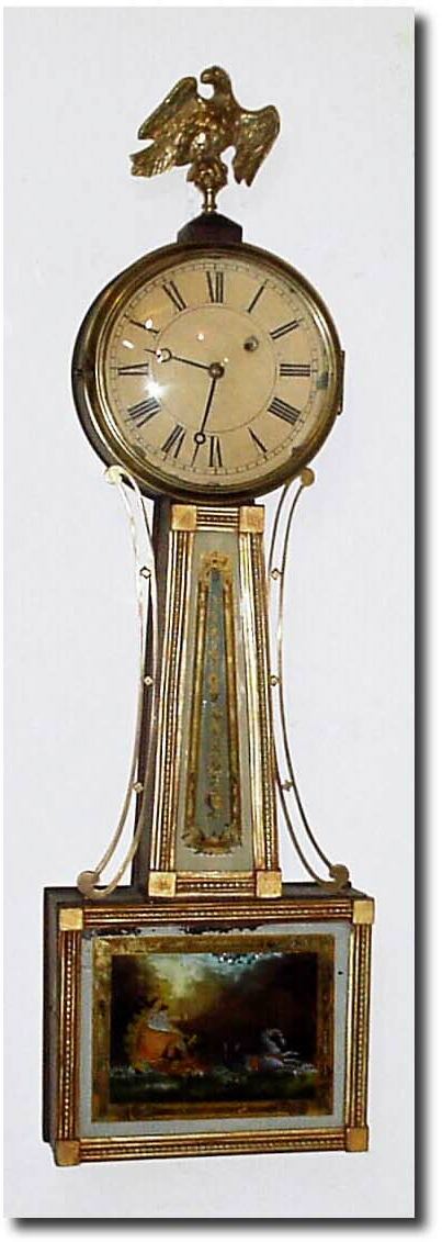 C.1840, Boston area Banjo, weight driven, in very good original condition. — Antique Clocks Price Guide