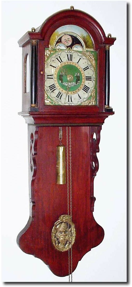 C.1840, Dutch "Staartklok' aka "Tail' or "Hood' Clock, in generally good condition. — Antique Clocks Price Guide