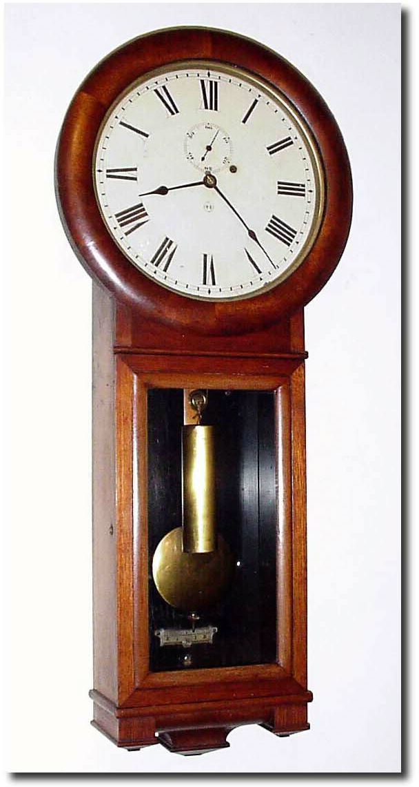 C.1890, Seth Thomas "Regulator No. 2' in walnut and in very good original condition, with original dial, hands, finish, weight and pulley. — Antique Clocks Price Guide