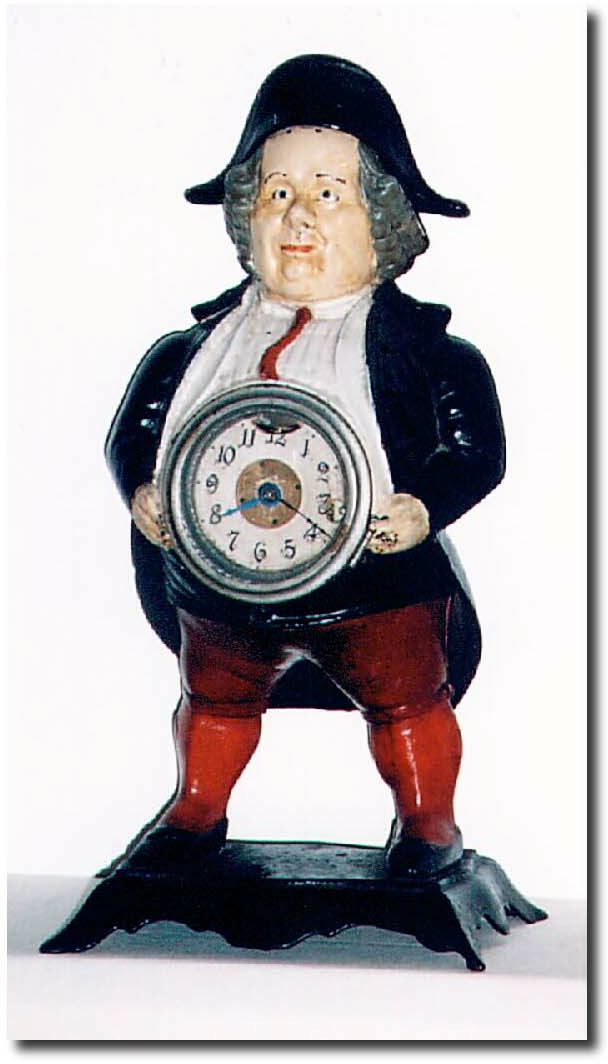C.1860, Bradley and Hubbard, Connecticut, "Continental' Blinking Eye cast iron clock in generally good condition. — Antique Clocks Price Guide