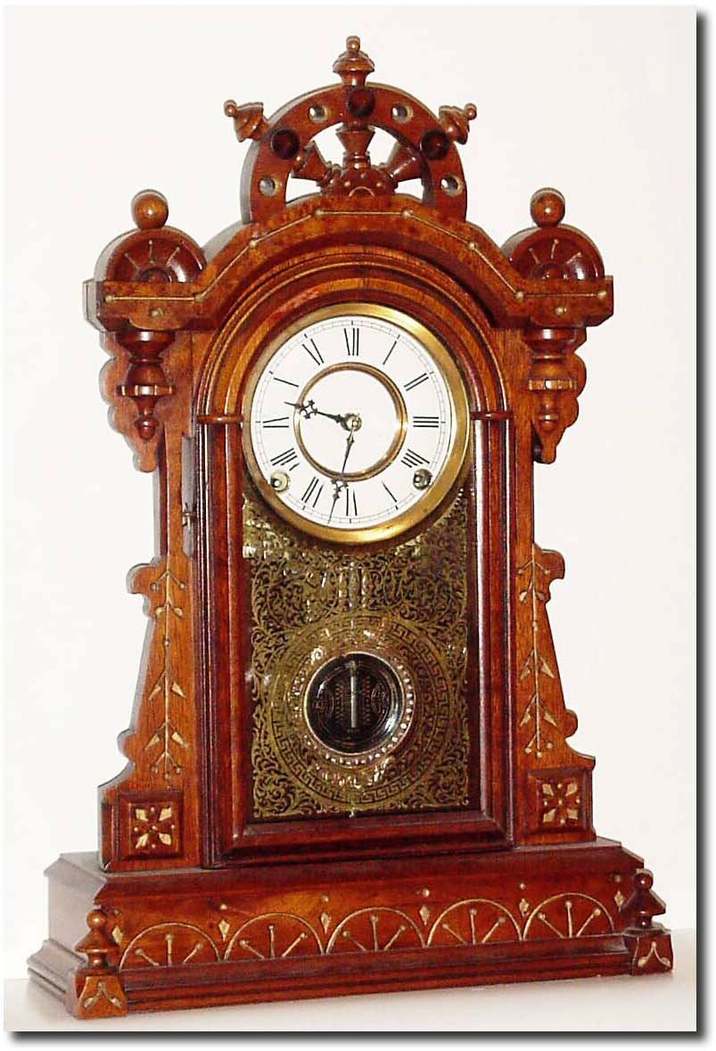 C.1880, F. Kroeber, New York, "Batavia', walnut parlor clock in good condition. — Antique Clocks Price Guide