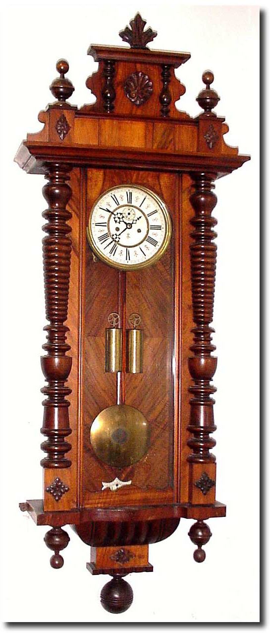 C.1890, German, Gustav Becker, 2-Weight wall regulator in the Alt Duetsch style. — Antique Clocks Price Guide