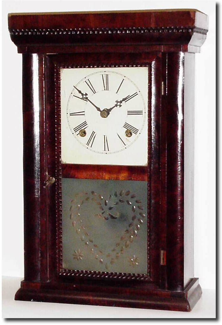 C.1845, Smith and Taylor, 105 John St, NY, 30 hour fusee, in a small box with cornice case with ripple door and cornice trim. — Antique Clocks Price Guide