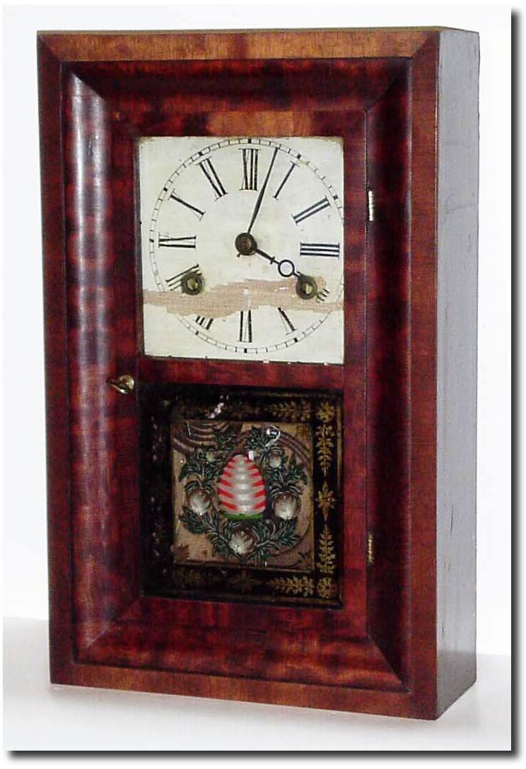 C.1847, Chauncey Jerome, New Haven, Mini OG with 30 hour time and strike fusee movement. — Antique Clocks Price Guide