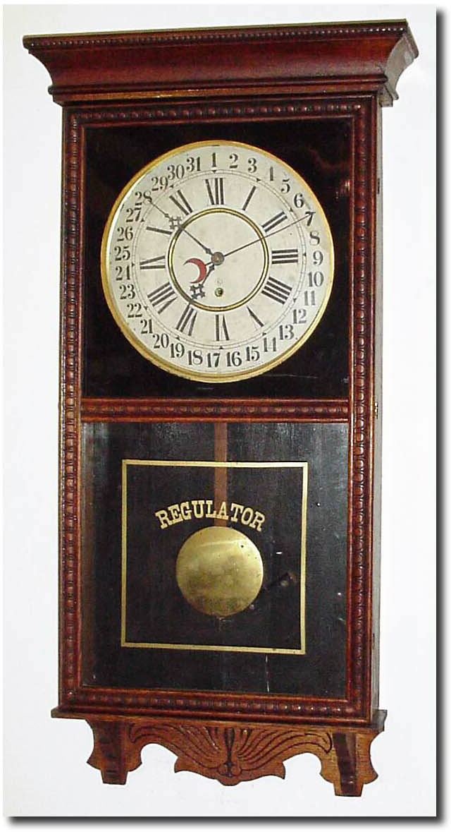 C.1915, Wm.L. Gilbert "Washington', time and calendar store regulator in very good original condition. — Antique Clocks Price Guide
