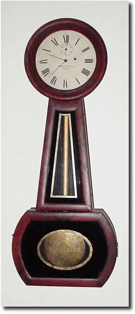 C.1840, Boston area, Willard School, number one size regulator banjo, in mahogany. — Antique Clocks Price Guide