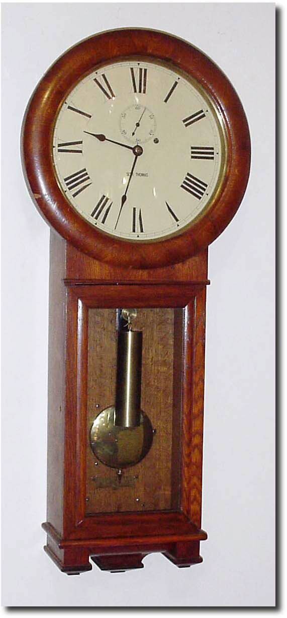 C.1900, Seth Thomas, "Regulator No. 2, in oak, running. — Antique Clocks Price Guide