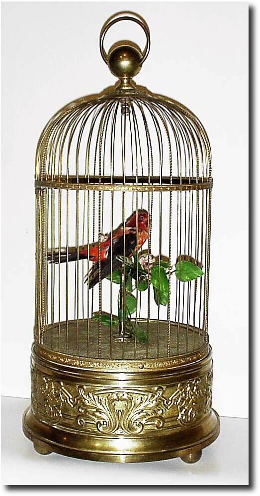 C.1890, French, a large Singing Bird in cage. — Antique Clocks Price Guide