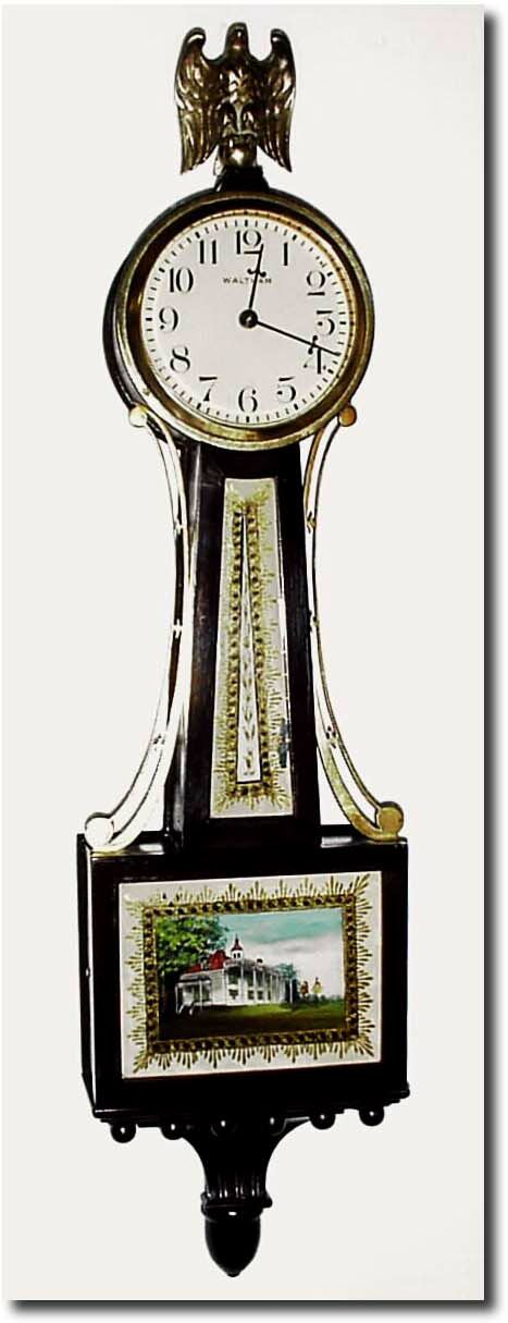 C.1928, Waltham, Model "1550', Mini Banjo, with 8-day stem wind movement. — Antique Clocks Price Guide