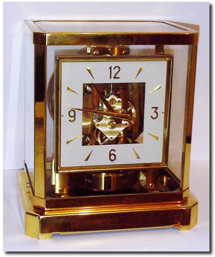 C.1963, Swiss, LeCoultre, "Atmos', Calibre 528-6, serial number 157147, with styrofoam carry box. — Antique Clocks Price Guide