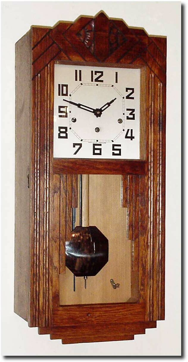 C.1925, French, Westminster Box Clock in Oak. — Antique Clocks Price Guide