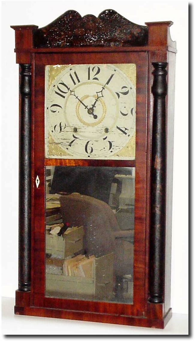 C.1830, Jeromes and Darrow, Bristol, Conn, a good 30-hour stenciled column and splat in original condition. — Antique Clocks Price Guide