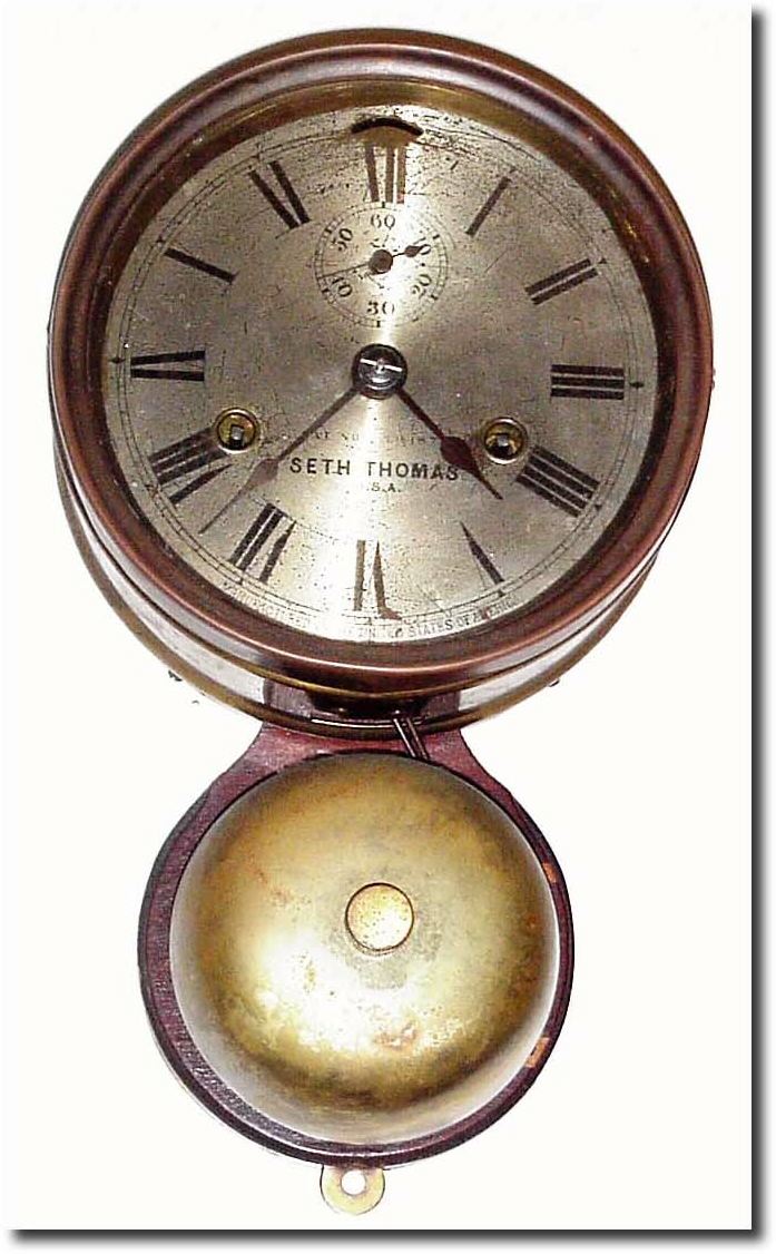C.1910, Seth Thomas, "Outside Bell' ship"s bell in running order (despite some dirt). — Antique Clocks Price Guide