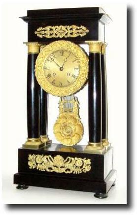 C.1860, French, 4-Column Empire Clock, — Antique Clocks Price Guide
