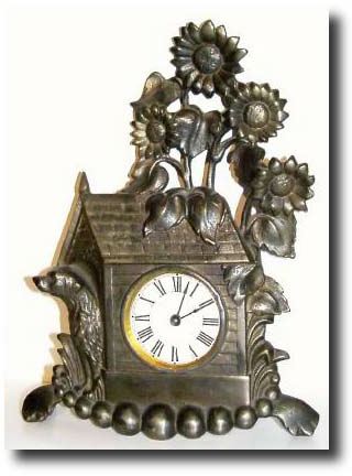 C.1900, American Cast Iron "Dog House" novelty clock — Antique Clocks Price Guide