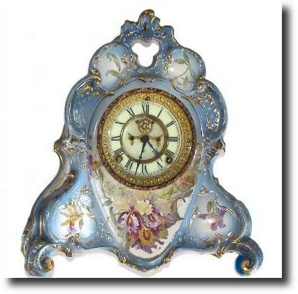 C.1901, Ansonia Royal Bonn "La Roche" Porcelain china clock — Antique Clocks Price Guide