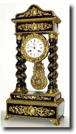C.1880, French, 4-Column Empire mantel clock — Antique Clocks Price Guide