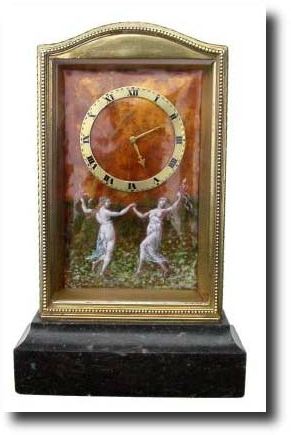 C.1924, Swiss, Gilded Silver and Enamel clock — Antique Clocks Price Guide