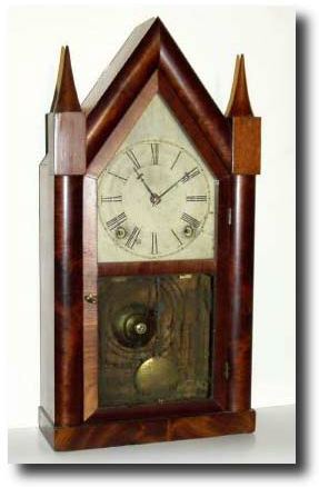 C.1848, J.C. Brown, Bristol, Conn, 8-Day Steeple Clock — Antique Clocks Price Guide