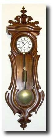 C.1850, Austrian, Serpentine, 1-Weight, 8-Day, Vienna wall Regulator with restorations. — Antique Clocks Price Guide