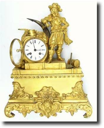 C.1850, French, Ormolu Figural Clock, Spanish explorer motif. — Antique Clocks Price Guide