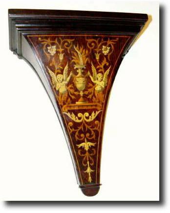 C.1900, French, Inlaid Marquetry Bracket for a shelf clock. — Antique Clocks Price Guide